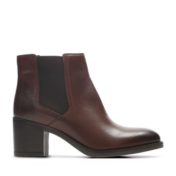 Clarks Womens Mascarpone Bay Ankle Boots Brown | UK-7420865 - Click Image to Close